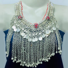 Load image into Gallery viewer, Silver Kuchi Handmade Choker Necklace With Long Bells