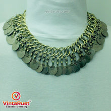 Load image into Gallery viewer, Silver Kuchi Coins Choker Necklace