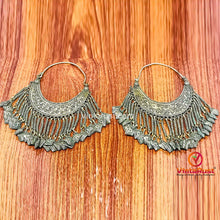 Load image into Gallery viewer, Silver Kuchi Vintage Massive Hoop Style Earrings