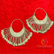 Load image into Gallery viewer, Silver Kuchi Vintage Massive Hoop Style Earrings