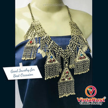 Load image into Gallery viewer, Silver Kuchi Vintage five Dangling Pendants Necklace