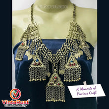 Load image into Gallery viewer, Silver Kuchi Vintage five Dangling Pendants Necklace