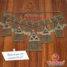 Load image into Gallery viewer, Silver Kuchi Vintage five Dangling Pendants Necklace