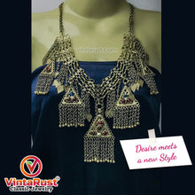 Load image into Gallery viewer, Silver Kuchi Vintage five Dangling Pendants Necklace