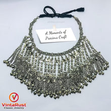 Load image into Gallery viewer, Silver Kuchi Oversized Dangling Tassels Necklace