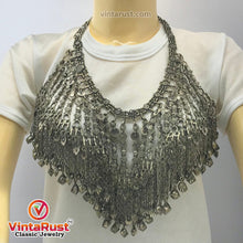 Load image into Gallery viewer, Silver Kuchi Oversized Dangling Tassels Necklace