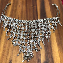 Load image into Gallery viewer, Silver Tone Ethnic Choker Necklace
