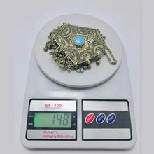 Load image into Gallery viewer, Silver Vintage Necklace with Turquoise Beads