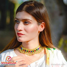 Load image into Gallery viewer, Traditional Golden Collar Choker Necklace