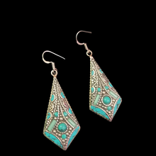 Load image into Gallery viewer, Traditional Handmade Tribal Turquoise Earrings