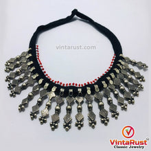 Load image into Gallery viewer, Tribal Boho Vintage Choker Necklace With Dangling Silver Spikes