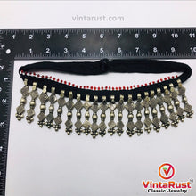 Load image into Gallery viewer, Tribal Boho Vintage Choker Necklace With Dangling Silver Spikes