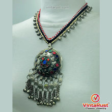 Load image into Gallery viewer, Tribal Pendant Necklace With Glass Stones and Bells