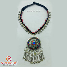 Load image into Gallery viewer, Tribal Pendant Necklace With Glass Stones and Bells