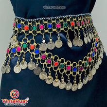Load image into Gallery viewer, Tribal Belly Dance Belt With Multicolor Glass Stones