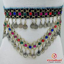 Load image into Gallery viewer, Tribal Belly Dance Belt With Multicolor Glass Stones