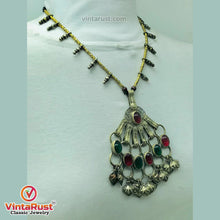 Load image into Gallery viewer, Tribal Big Pendant Necklace With Glass Stones
