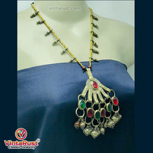 Load image into Gallery viewer, Tribal Big Pendant Necklace With Glass Stones