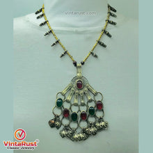 Load image into Gallery viewer, Tribal Big Pendant Necklace With Glass Stones