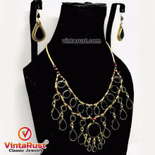 Load image into Gallery viewer, Tribal Black Stones Necklace With Earrings