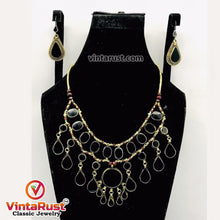 Load image into Gallery viewer, Tribal Black Stones Necklace With Earrings