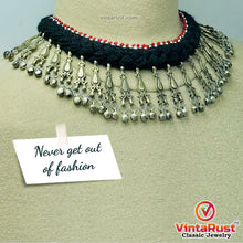 Load image into Gallery viewer, Tribal Black Vintage Choker Necklace With Dangling Bells