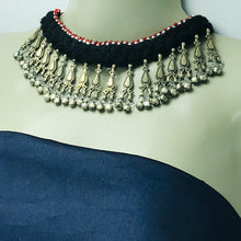Load image into Gallery viewer, Tribal Black Vintage Choker Necklace With Dangling Bells