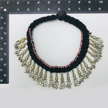 Load image into Gallery viewer, Tribal Black Vintage Choker Necklace With Dangling Bells