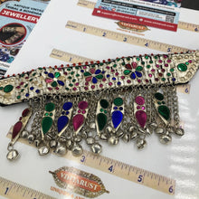 Load image into Gallery viewer, Tribal Choker Necklace With Dangling Tassels and Glass Stones