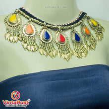 Load image into Gallery viewer, Tribal Choker Necklace With Stones and Dangling Tassels