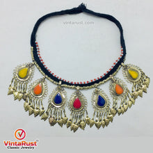 Load image into Gallery viewer, Tribal Choker Necklace With Stones and Dangling Tassels
