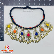 Load image into Gallery viewer, Tribal Choker Necklace With Stones and Dangling Tassels