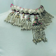Load image into Gallery viewer, Tribal Necklace With Vintage Coins and Tassels