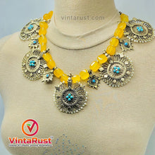 Load image into Gallery viewer, Stunning Yellow Stones Beaded Vintage Necklace
