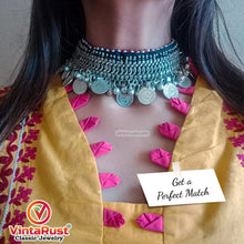 Load image into Gallery viewer, Tribal Coins and Silver Bells Choker Necklace