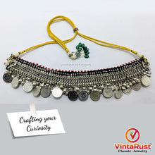 Load image into Gallery viewer, Tribal Coins and Silver Bells Choker Necklace