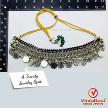 Load image into Gallery viewer, Tribal Coins and Silver Bells Choker Necklace