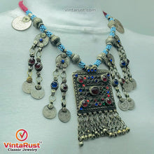 Load image into Gallery viewer, Handmade Beaded Chain Necklace With Long Tassels
