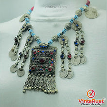 Load image into Gallery viewer, Handmade Beaded Chain Necklace With Long Tassels