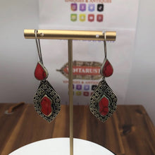 Load image into Gallery viewer, Tribal Handmade Glass Stone Earrings