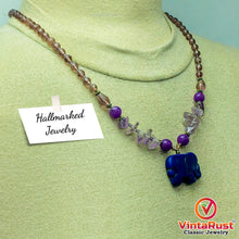 Load image into Gallery viewer, Tribal Handmade Purple Stone Beaded Necklace