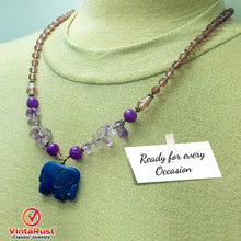 Load image into Gallery viewer, Tribal Handmade Purple Stone Beaded Necklace