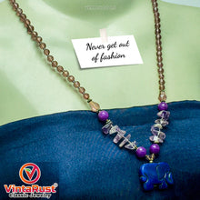 Load image into Gallery viewer, Tribal Handmade Purple Stone Beaded Necklace
