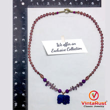 Load image into Gallery viewer, Tribal Handmade Purple Stone Beaded Necklace