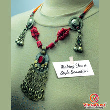 Load image into Gallery viewer, Handmade Red and Orange Beaded Chain Necklace