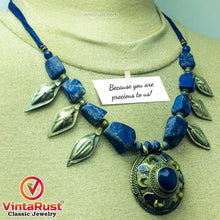 Load image into Gallery viewer, Tribal Lapis Stone Beaded Vintage Necklace
