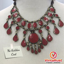 Load image into Gallery viewer, Vintage Tribal Stone Bib Necklace