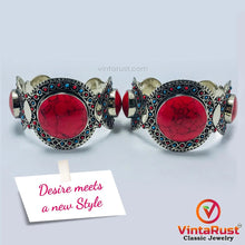 Load image into Gallery viewer, Tribal Stones Cuff Bracelet