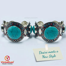 Load image into Gallery viewer, Tribal Stones Cuff Bracelet