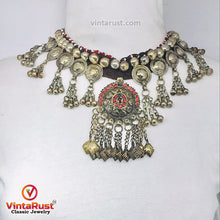 Load image into Gallery viewer, Tribal Turkman Pendant Necklace With Buttons and Bells